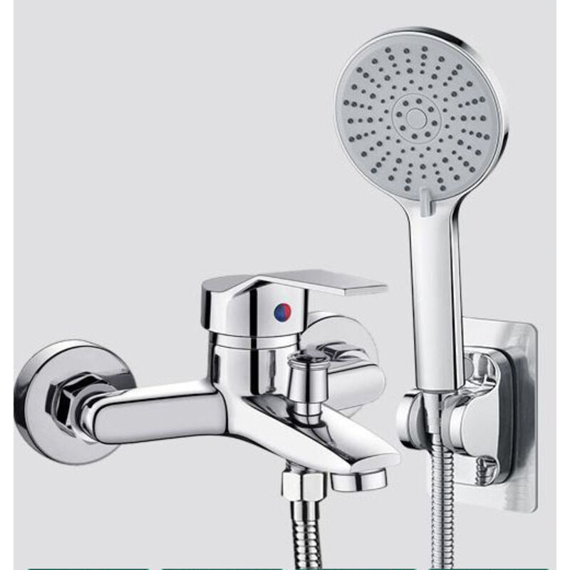 Badewannenmischer, Dusch-/badewannenarmatur Mit Flexibler 3-strahliger Handbrause, Silber