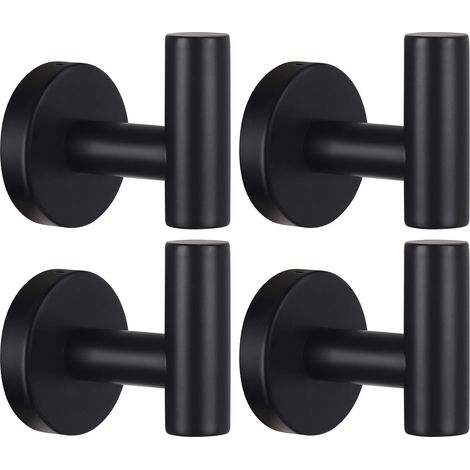 Gehäkelte Porte-servietten, Porte-manteau-wandbild, Robust Für Badezimmer, Schlafzimmer, Küche, Ensemble Aus Vier Stücken Für Hotels, Schwarze Matte, Installation Pro Person.