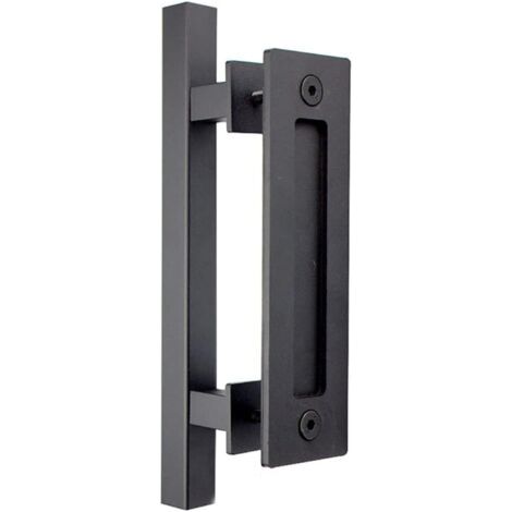 Scheunentürgriff, Quadratische Zug- Und Aussparungs-schiebetürgriffe – Robuste Hardware Für Scheunentüren, Schranktüren, Schuppen, Mattschwarz (30 Cm)