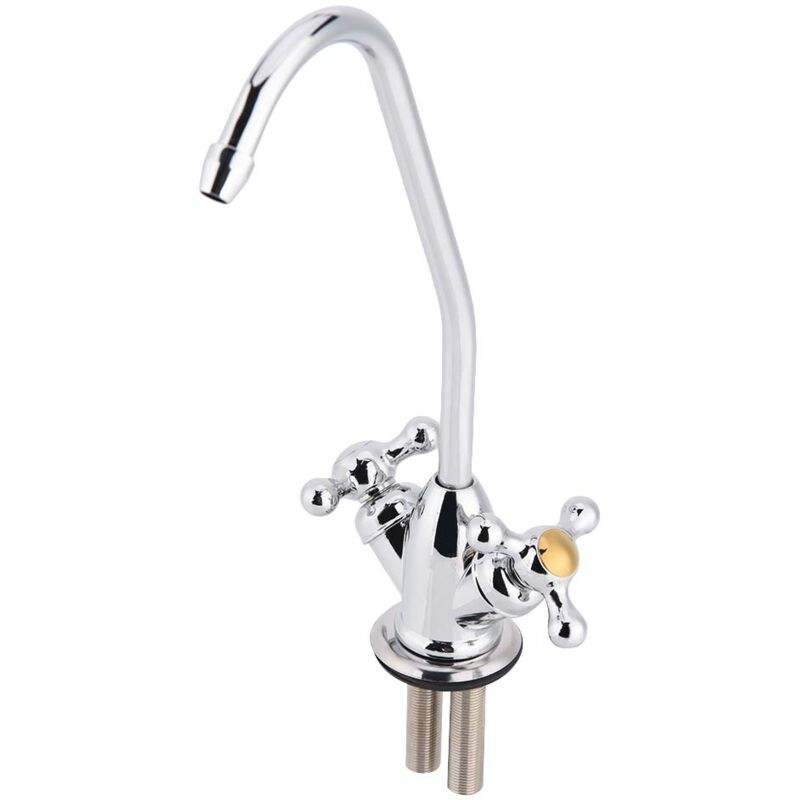 1/4'' Doppelkopf-küchenarmatur Aus Zinklegierung, Chrom-ro-umkehrosmose-trinkwasserfilter