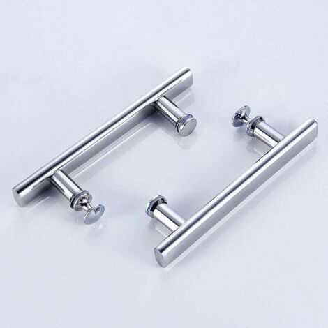 Möbelgriff-set Mit 2 Chrom-duschtürgriffen 145 Mm (14,5 Cm), Loch Zu Loch.