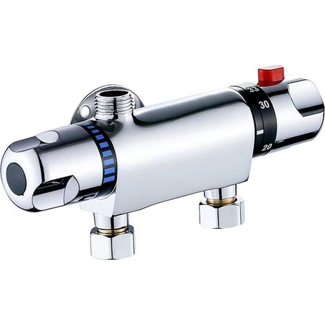 Thermostatischer Duschmischer Für Badewanne, Wandmontierte Duschstange Aus Verchromtem Messing Mit Umsteller, Badezimmerzubehör Gegen Verbrühungen, Intelligenter Wasserhahn Mit Konstanter Temperatur