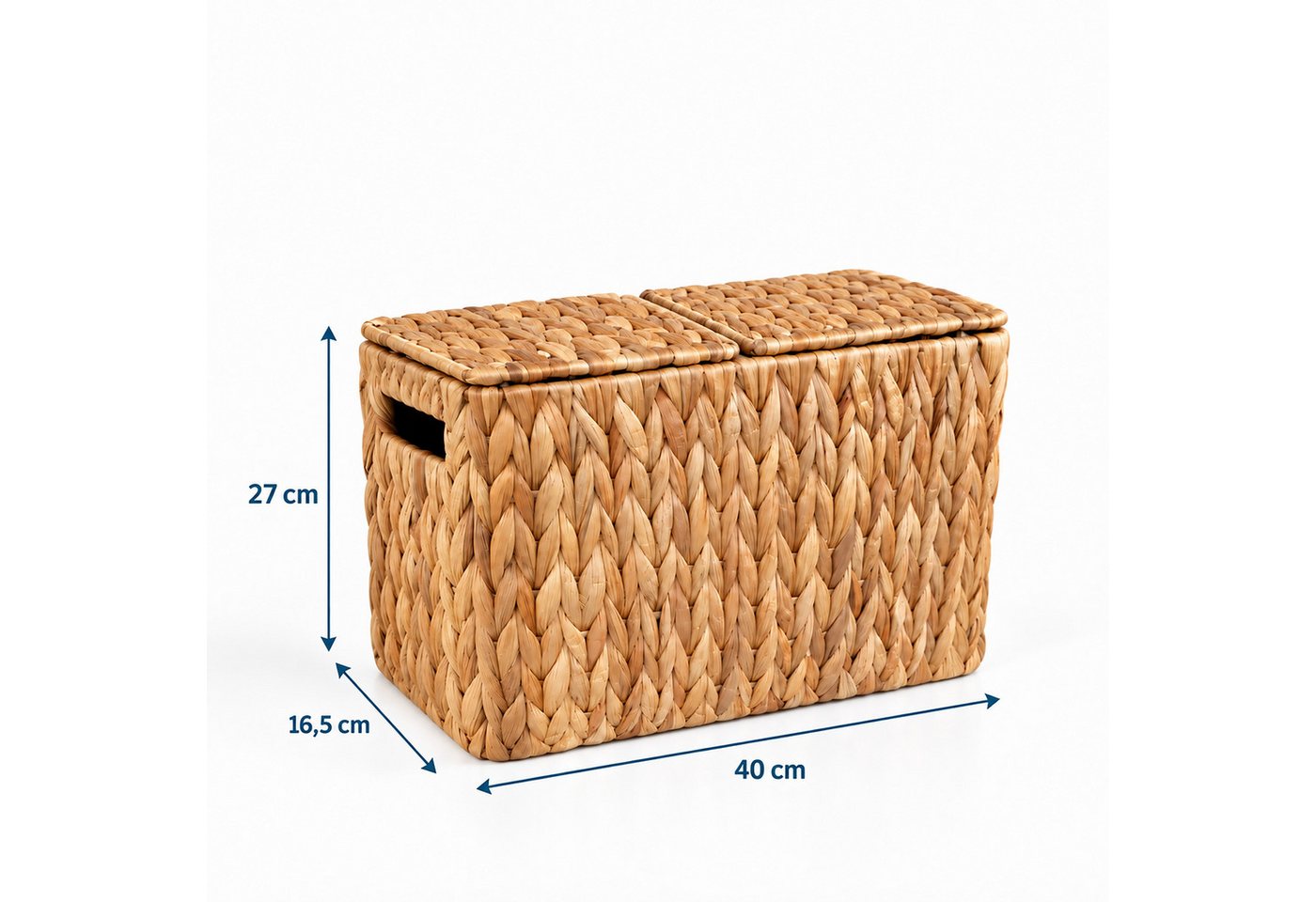 Relaxdays Toilettenpapier Aufbewahrung, 6 Rollen, Hxbxt: 27 X 40 X 16,5 Cm, Wasserhyazinthe, Reserverollenhalter, Natur Bild 3