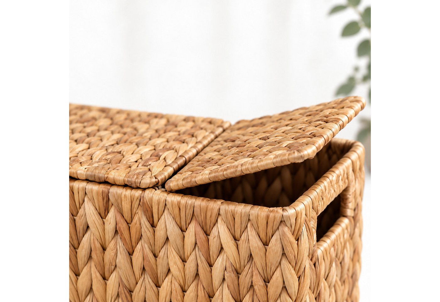 Relaxdays Toilettenpapier Aufbewahrung, 6 Rollen, Hxbxt: 27 X 40 X 16,5 Cm, Wasserhyazinthe, Reserverollenhalter, Natur Bild 5