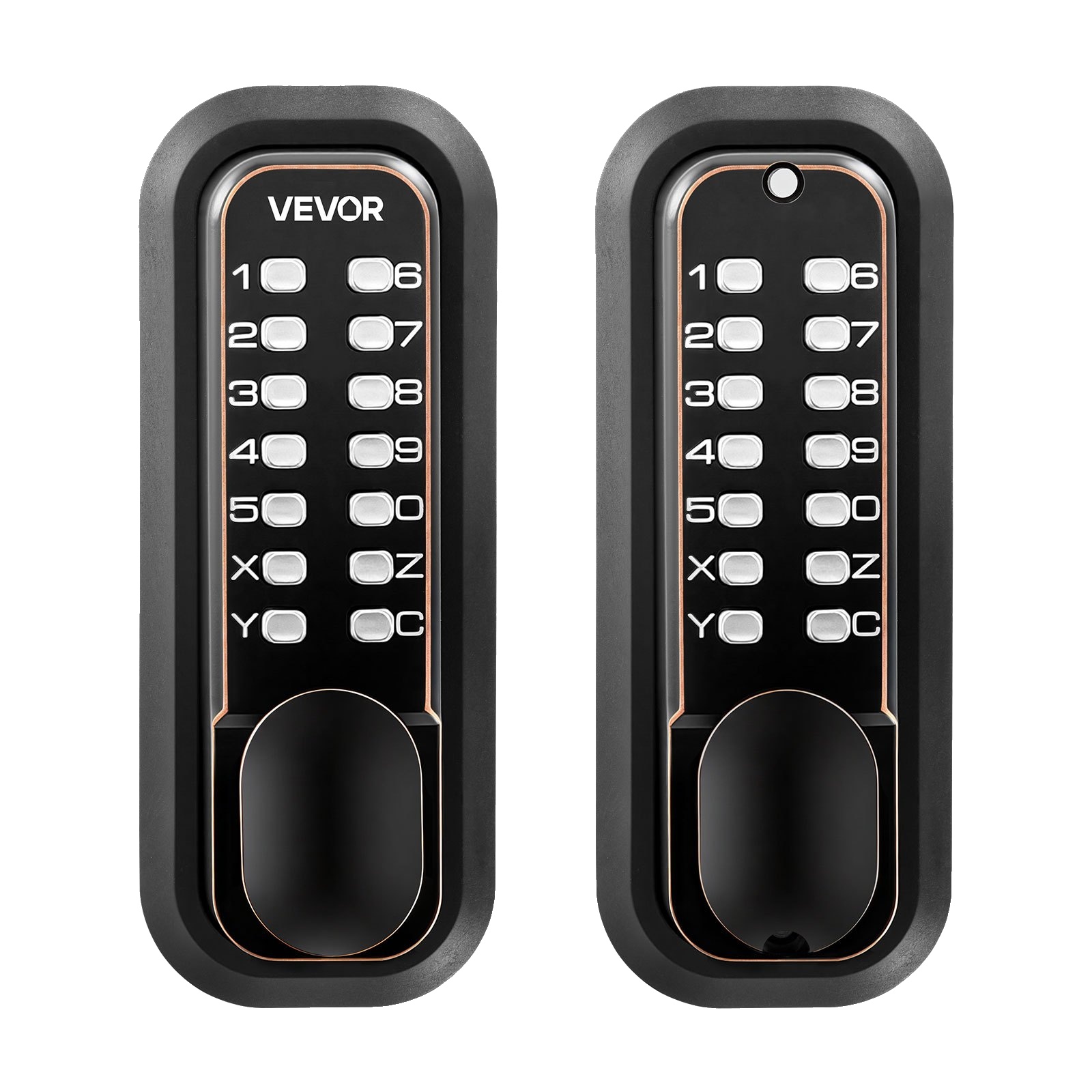 Vevor Schlüsselloses Türschloss, 14-stellige Tastatur, Zinklegierung, Wasserdicht, Einfache Installation, Druckknopf, Doppelseitige Numerische Tastatur