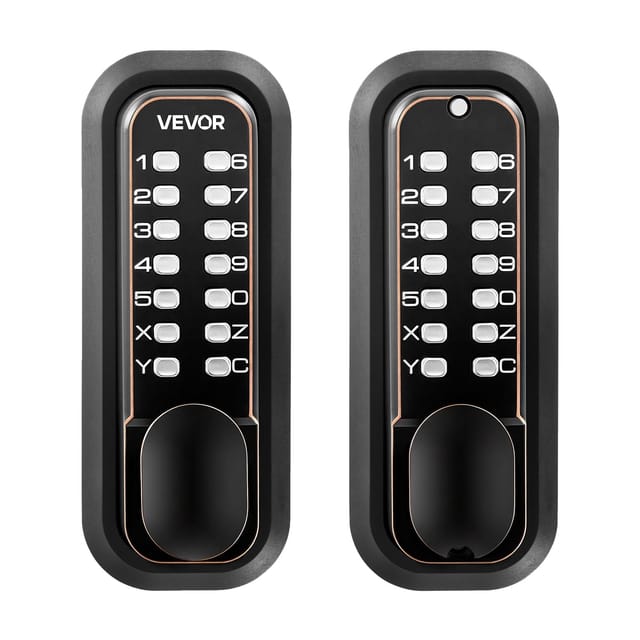 Vevor Schlüsselloses Türschloss, 14-stellige Tastatur, Zinklegierung, Wasserdicht, Einfache Installation, Druckknopf, Doppelseitige Numerische Tastatur