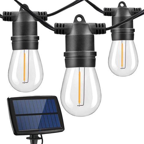 Sysled – 20 Meter Lange, Warmweiße Solar-lichterkette – Automatische Beleuchtung – Ip65 Wasserdicht – Integrierte Solarzellen – Langlebige Led-lampen