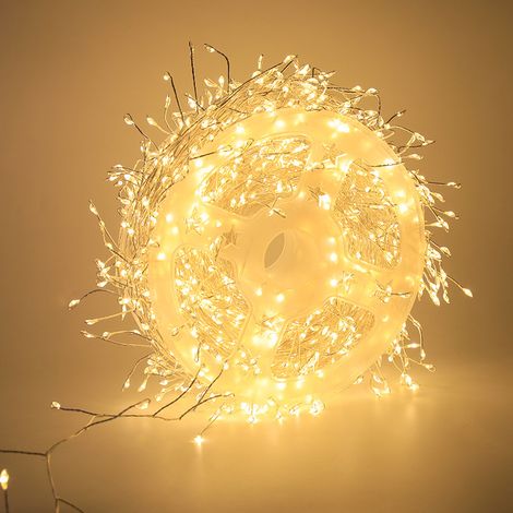 6 M Lange Led-lichterkette Für Den Außenbereich Mit 200 Leds – Wasserdichtes Batteriefach Mit Fernbedienung – Schutzart Ip44 Für Den Innen- Und Außenbereich – Warmweiß
