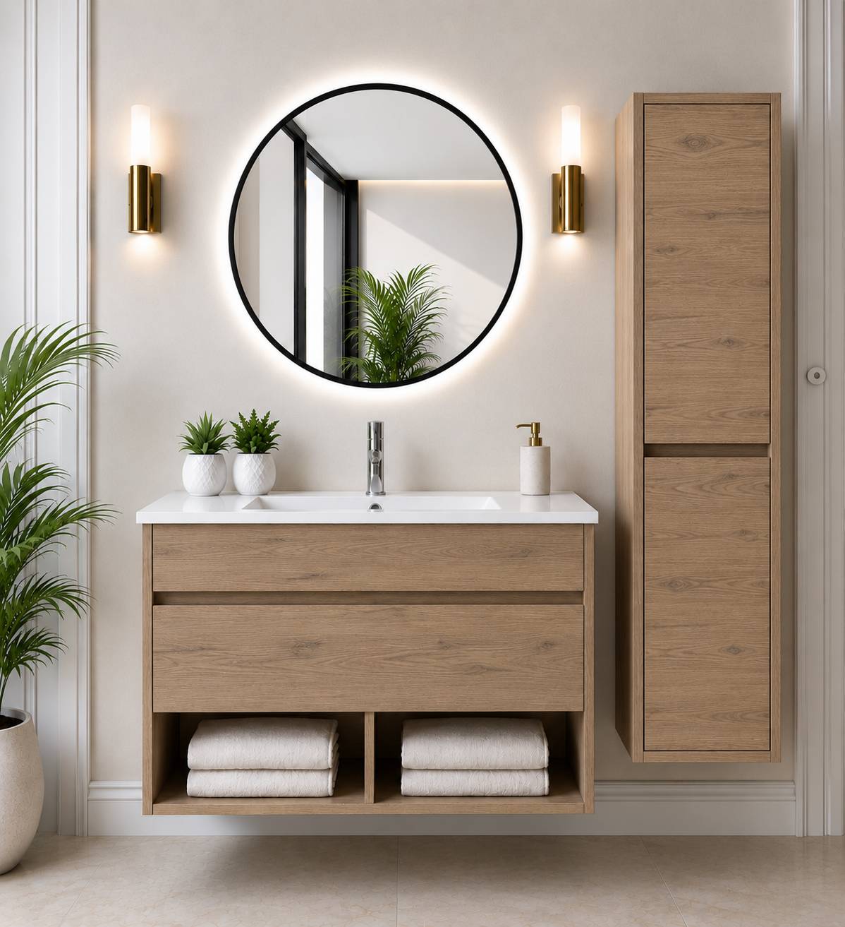 Badmöbel Hängend Mit Waschbecken Extra Flach Origenbath Nebari Mit Schublade Ohne Spiegel 80x40 Cm Estepa Mit Säule