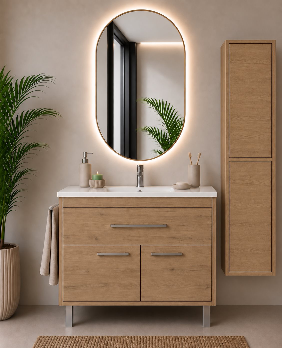 Badmöbel Mit Waschbecken Origenbath Bahia Ohne Spiegel 80x45 Cm Estepa Mit Säule