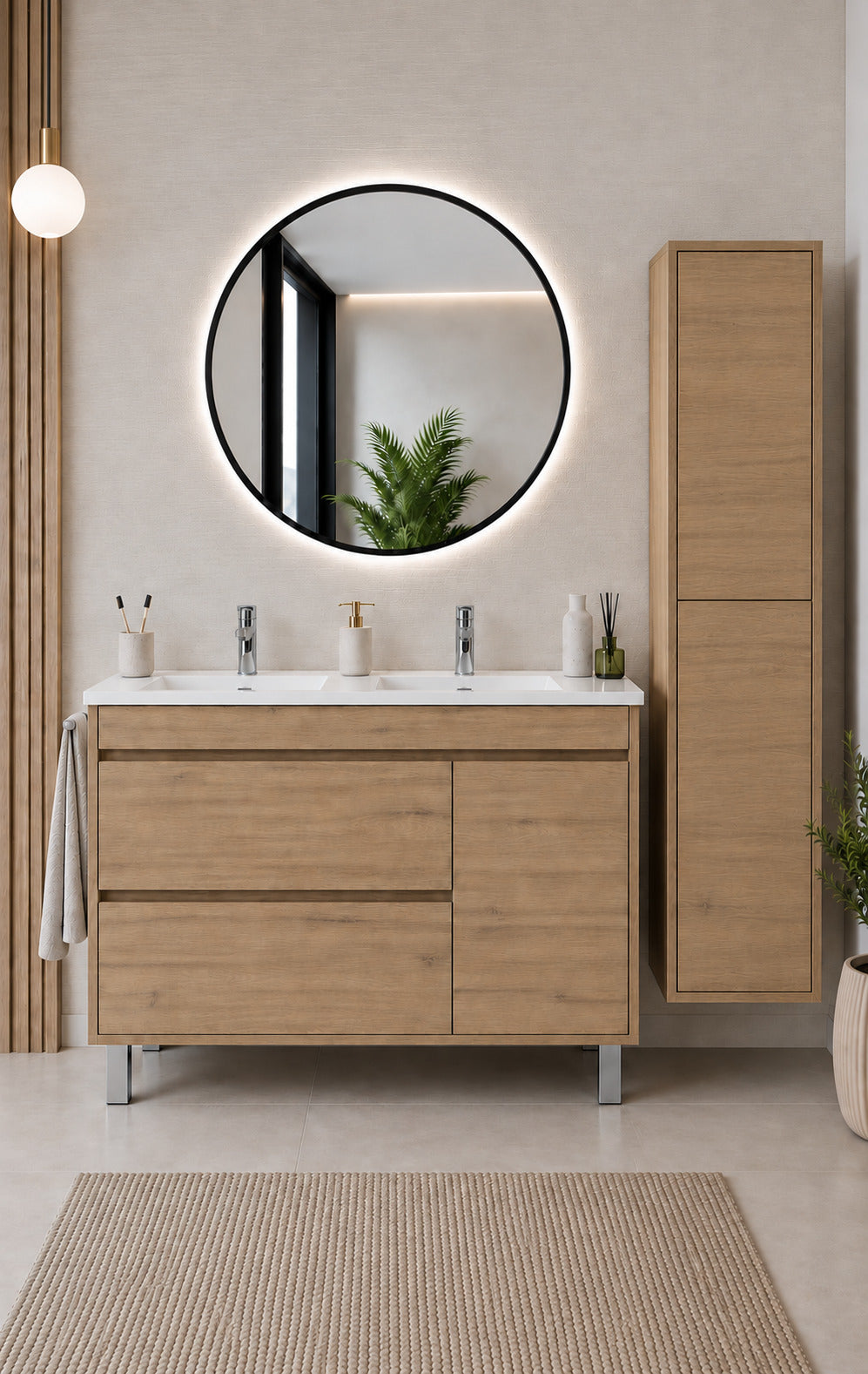 Badmöbel Mit Waschbecken Origenbath Caprera Ohne Spiegel 120x45 Cm Doppelwaschbecken Estepa Mit Säule