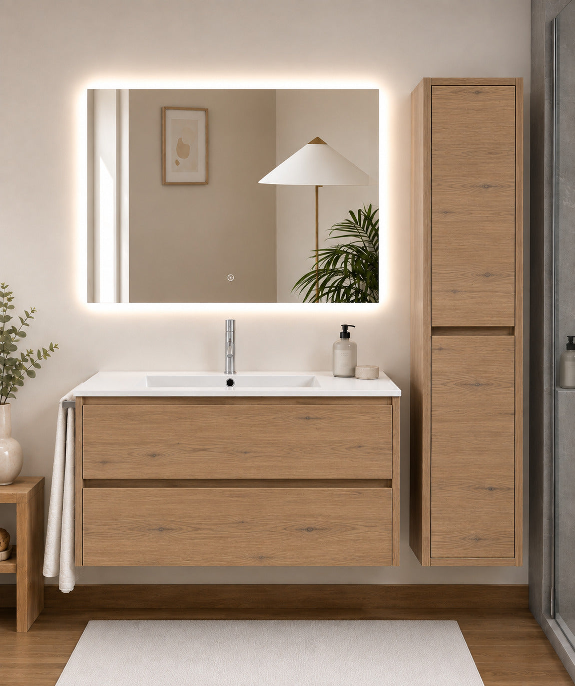 Badmöbel Mit Waschbecken Origenbath Ibiza Ohne Spiegel 70x45 Cm Estepa Mit Säule