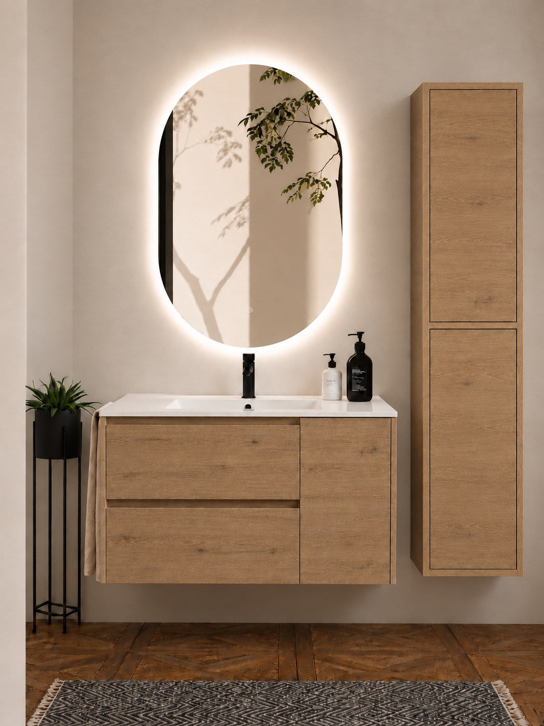 Badmöbel Mit Waschbecken Origenbath Itaca Ohne Spiegel 100x45 Cm Estepa Mit Säule