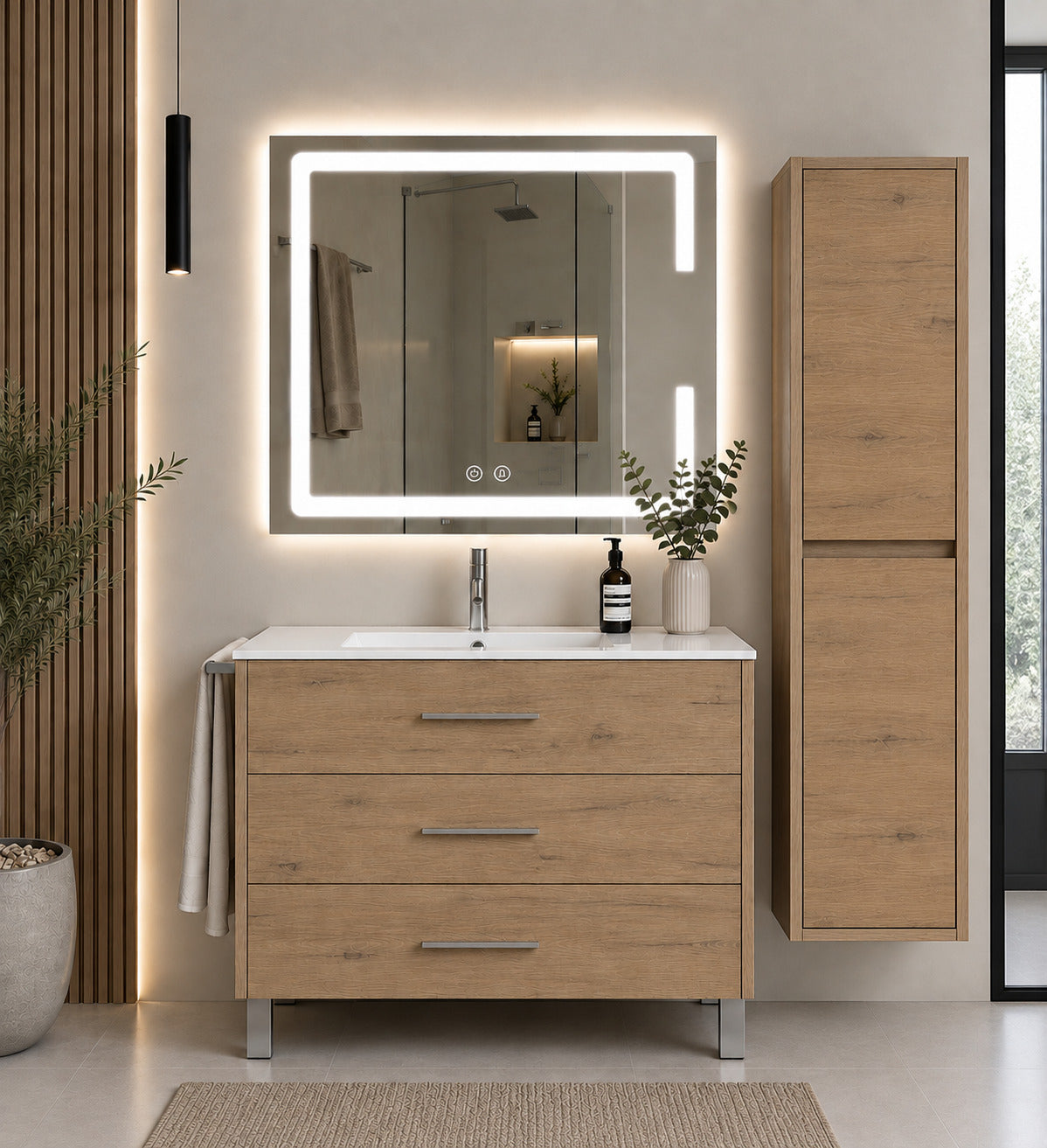 Badmöbel Mit Waschbecken Origenbath Ribera Ohne Spiegel 90x40 Cm Estepa Mit Säule