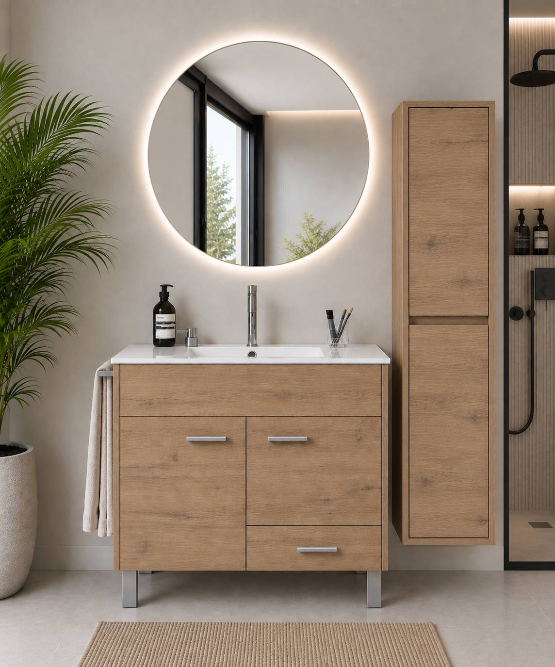 Badmöbel Mit Waschbecken Origenbath Samos Ohne Spiegel 60x35 Cm Estepa Mit Säule