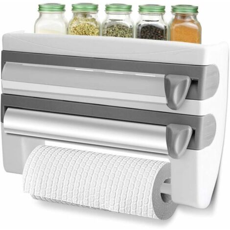 Choyclit Wandspender Für Frischhaltefolie Und Papierhandtücher, Parat Plus Comfortline Wandspender, Küchenspender, Wandspender Für Frischhaltefolie, Wandaufbewahrung Für Papierhandtücher, Grau