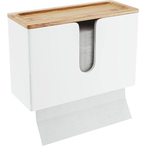 Ahlsen – Wasserfester, Wandmontierter Handtuchspender Aus Holz – Maße: 29 X 12,3 X 18,8 Cm – Wandmontage – Einzelblattentnahme