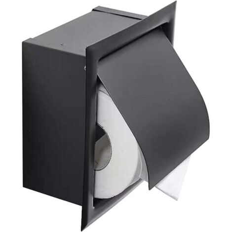Versenkbarer Toilettenpapierhalter Aus Edelstahl Mit Deckel, Platzsparendes Design, Mattschwarzes Toilettenpapier, Geeignet Für Küche, Schlafzimmer Und Badezimmer