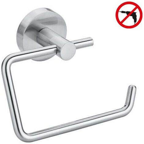 Toilettenpapierhalter Aus Edelstahl – Oberfläche: Poliertes Chrom – Montage Ohne Bohren – Abmessungen: 105 X 138 X 50 Mm – Q159102