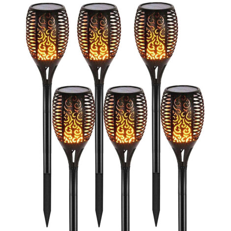12 Led-solarleuchten, 54 Cm, Gartendekoration Mit Flackerlicht, 6er-pack, Ouylaf