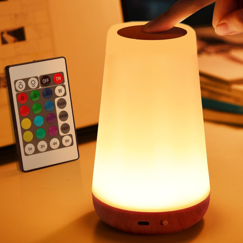 Berührungsempfindliche Led-nachttischlampe Mit 13 Rgb-farbenusb-aufladungtimer Und Touch-steuerungentspannende Atmosphäre Für Zimmer Und Campingplätze