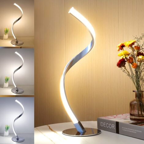 Dimmbare Spiralförmige Led-nachttischlampeedelstahlfarbtemperaturen 3000k-5000k1,5 M Langes Kabel Für Einfache Installation