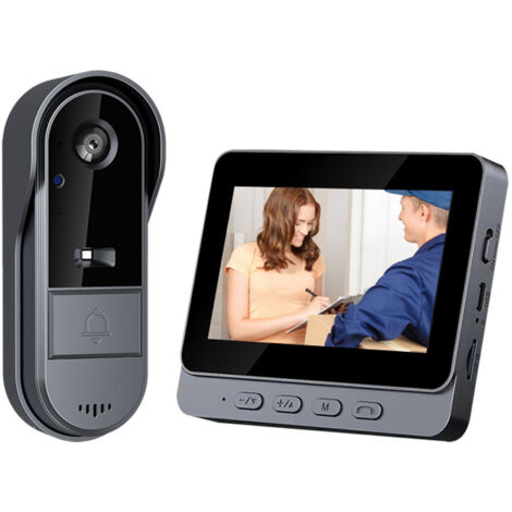 4,3-zoll-funk-video-türklingel1080p Hd-kamera170° Betrachtungswinkelbluetooth 2.4geinfache Installation Ohne App