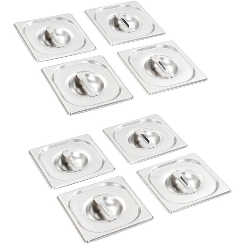 Vidaxl 8-teiliges Gn 1/6 Edelstahl-tablettdeckelset