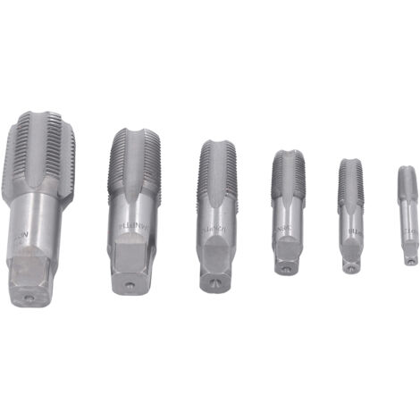 6-teiliges Npt-rohrgewindebohrer-set (1 Zoll, 3/4 Zoll, 1/2 Zoll, 3/8 Zoll, 1/4 Zoll, 1/8 Zoll) Aus Kohlenstoffstahl Für Pvc