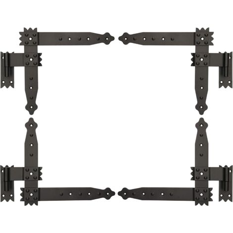 Kotarbauwinkelgelenk 250 X 230 Mmschwarz Pulverbeschichteter Stahlfür Fensterläden, Tore Und Türenkorrosionsbeständig – 4 Scharniere