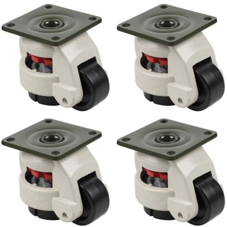 Lauwexe – 4-teilige Lenkrollen – Tragkraft 500 Kg – 5 Mm Montageplatte – 360°-drehung – Für Werkbänke Und Schwere Maschinen