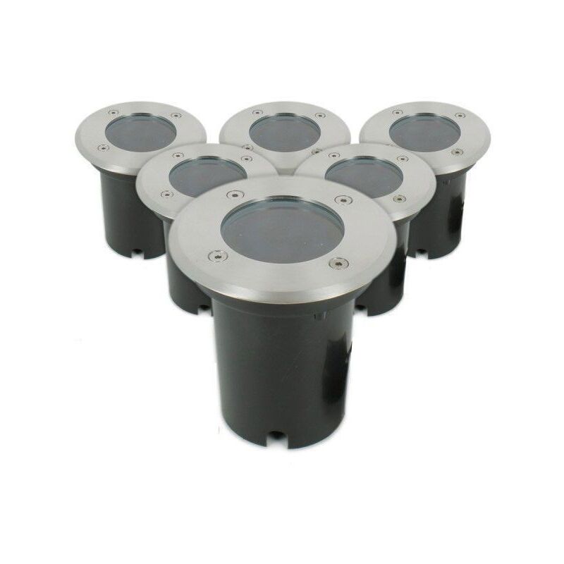 Set Mit 6 Eingelassenen Bodenstrahlerncanyon - Inox 304 - Gu10 - Ip67