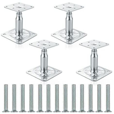 Satz Mit 4 Verstellbaren, Verzinkten Pfostenhalterungen 100-150 Mmhochfester Stahlfür Leichte Bis Mittelgroße Konstruktioneneinfache Installation