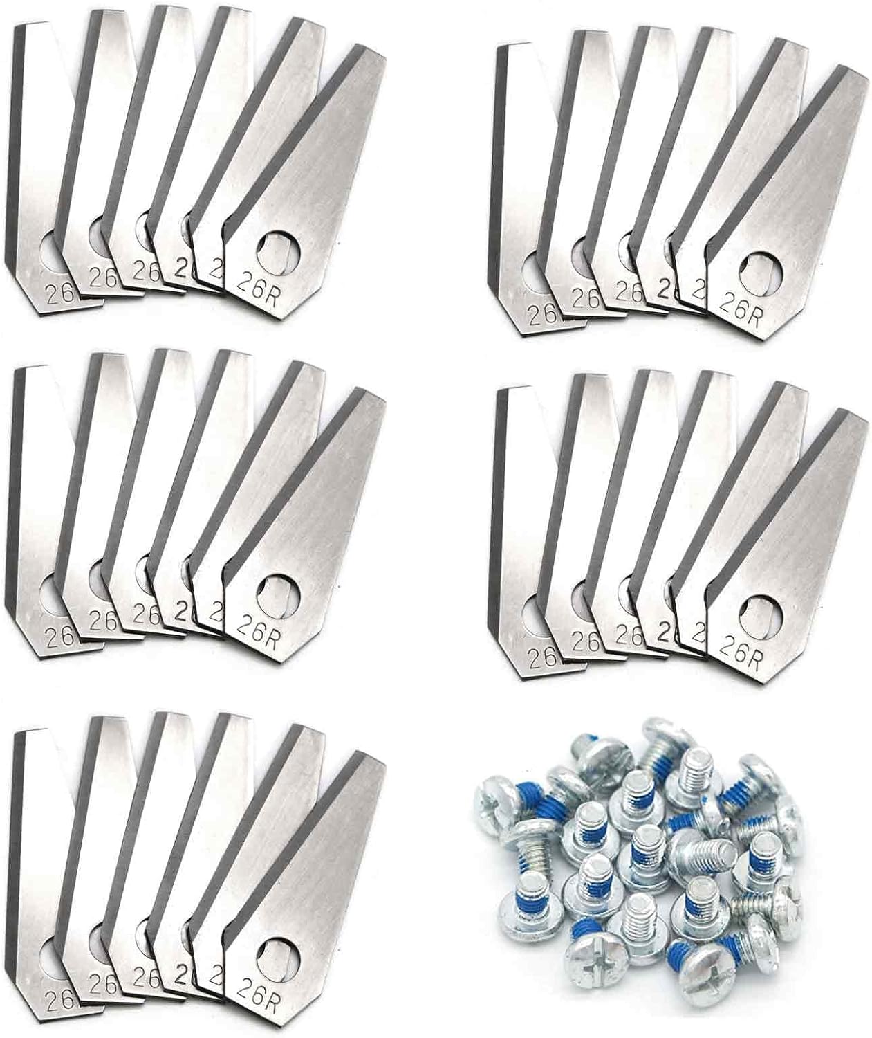 Packung Mit 30 Rasenmähermessern, Robuste Rundmesser, Für Bosch Indego Mähroboter, Inklusive Schrauben.