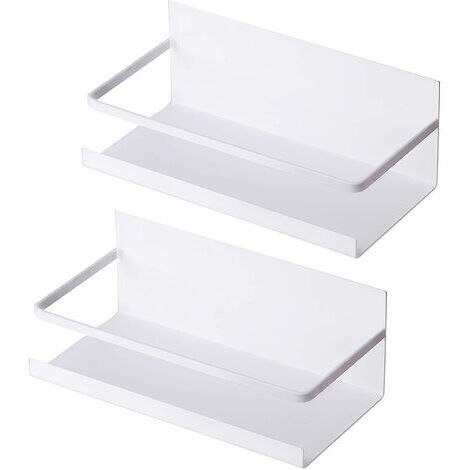 2er-set Magnetische Regale, Kühlschrankregale, Gewürzregale, Küchenregale – Weiß