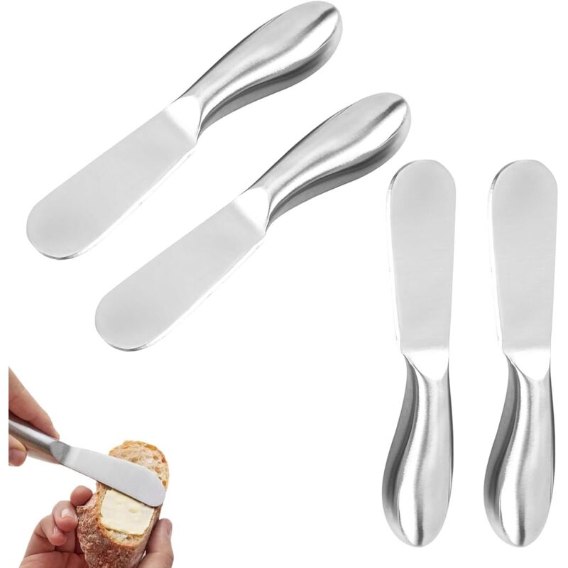 Lntyq 4-teiliges Butter- Und Käsemesser-set, Buttermesser Aus Edelstahl, Küchenhelfer Zum Schneiden Und Bestreichen Von Butter, Käse Und Marmelade