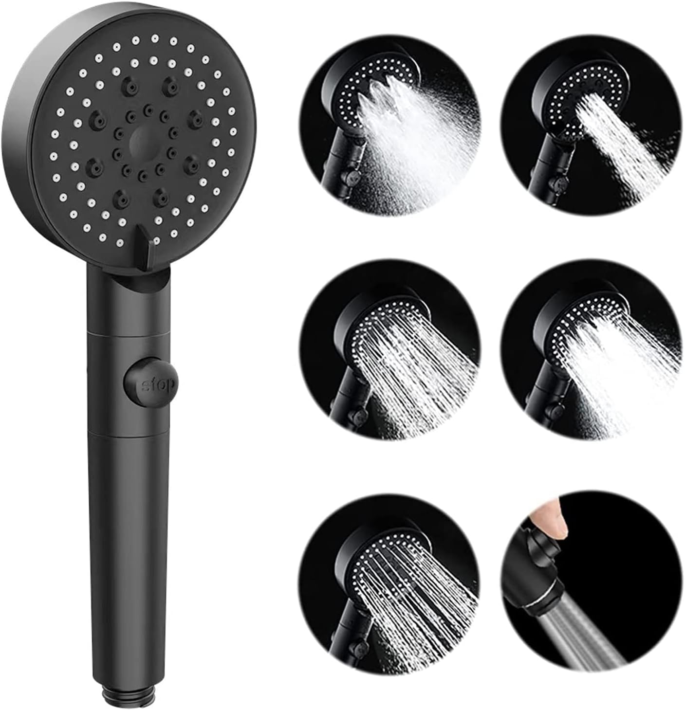 Hochdruck-handbrausekopf Mit 5 Modi Und Schalter