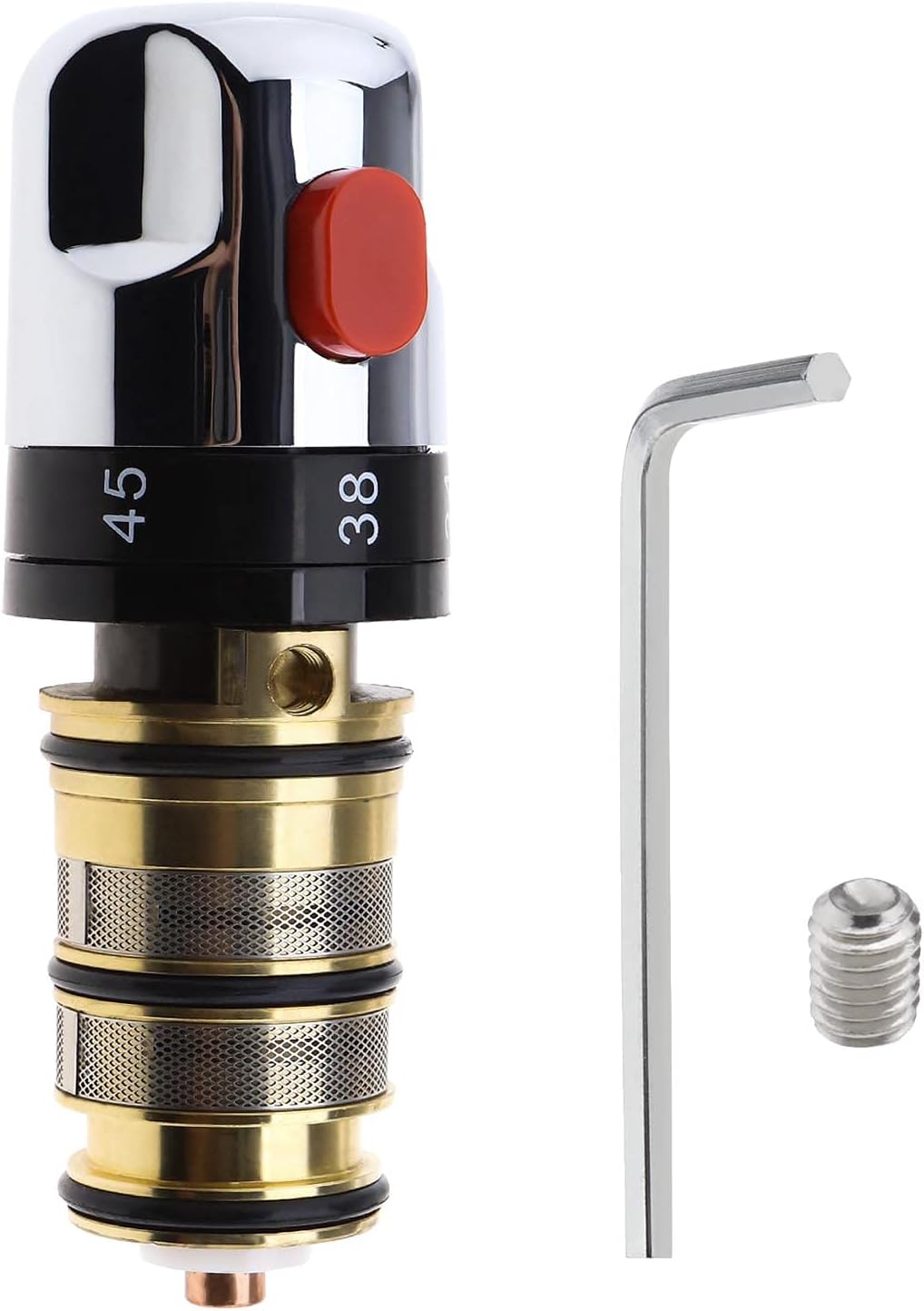 1 Thermostat-reparaturset Für Badewannenarmatur, Duscharmatur, Ersatzkartusche Aus Massivem, Verchromtem Messing