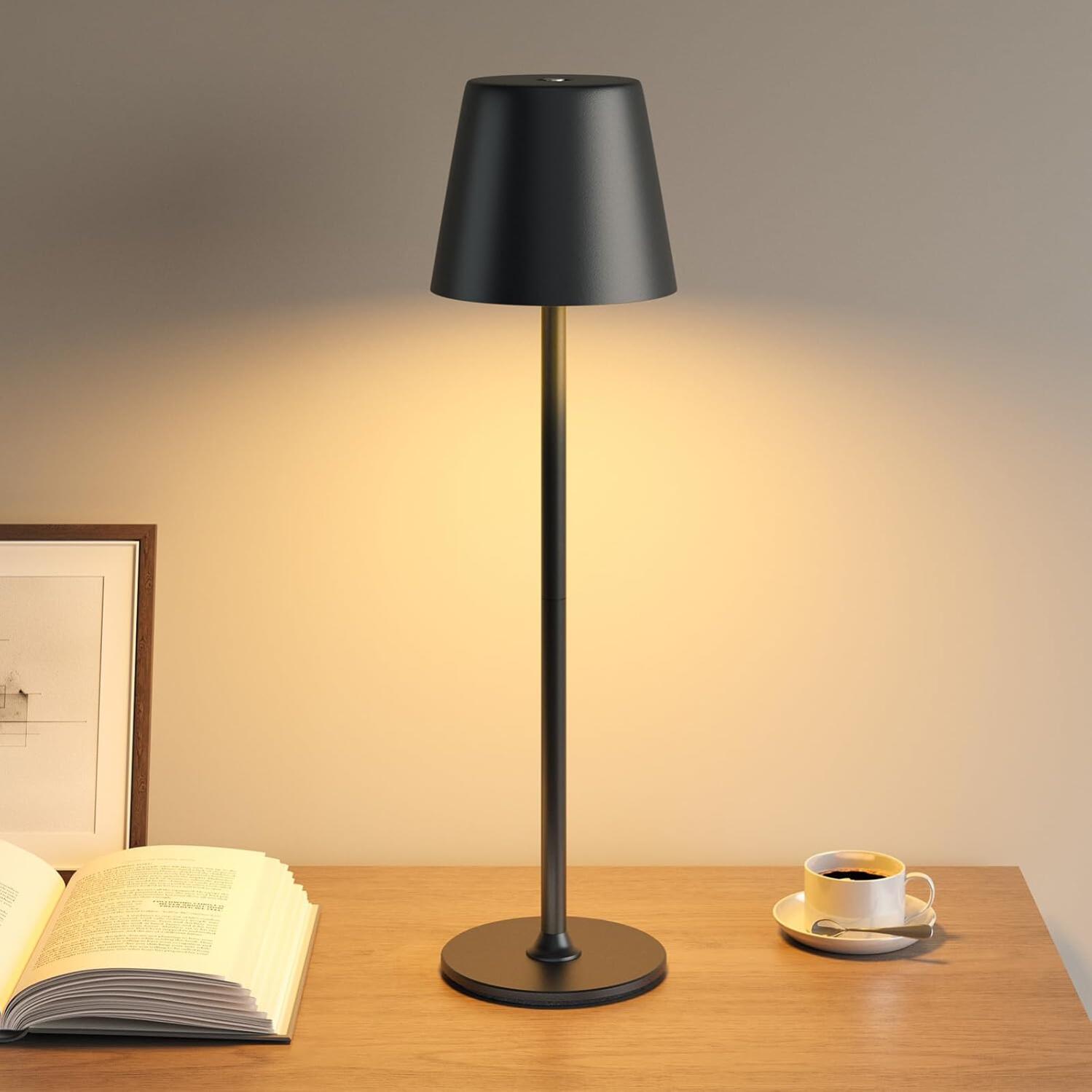 Kabellose Led-tischleuchte: Moderne, Dimmbare Schnellladeleuchte Mit 5400-mah-akku – Touch-bedienung Und Farbwechsel