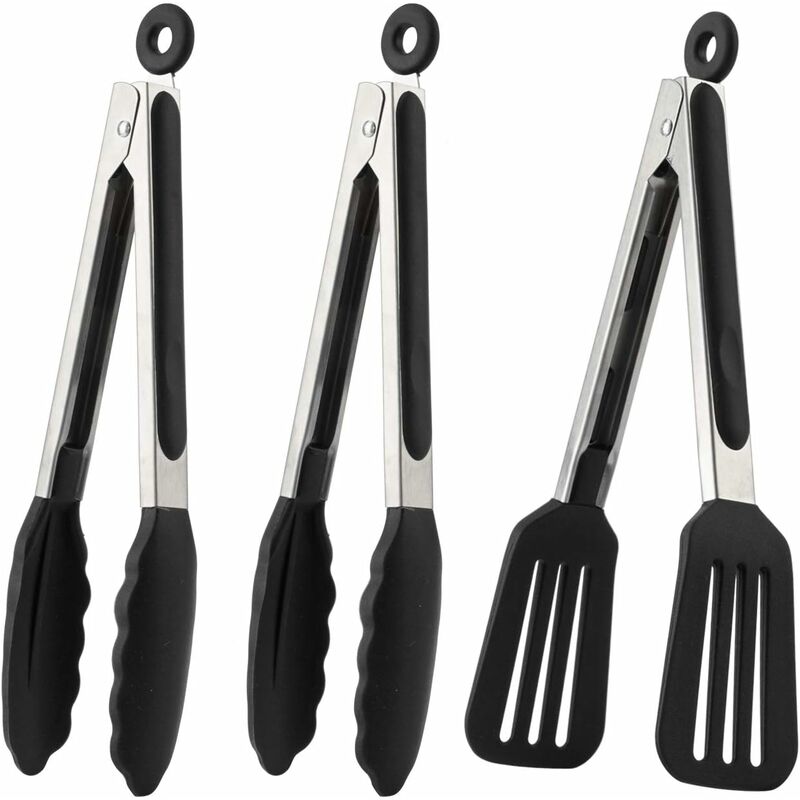 Ensemble De Pinces À Barbecue En Acier Inoxydable 22 Cm Pinces De Cuisine En Silicône Avec Clip De Sécurité Pinces À Saucisses Pinces De Service Pinces Polyvalentes Couverts De Barbecue Antidérapant R