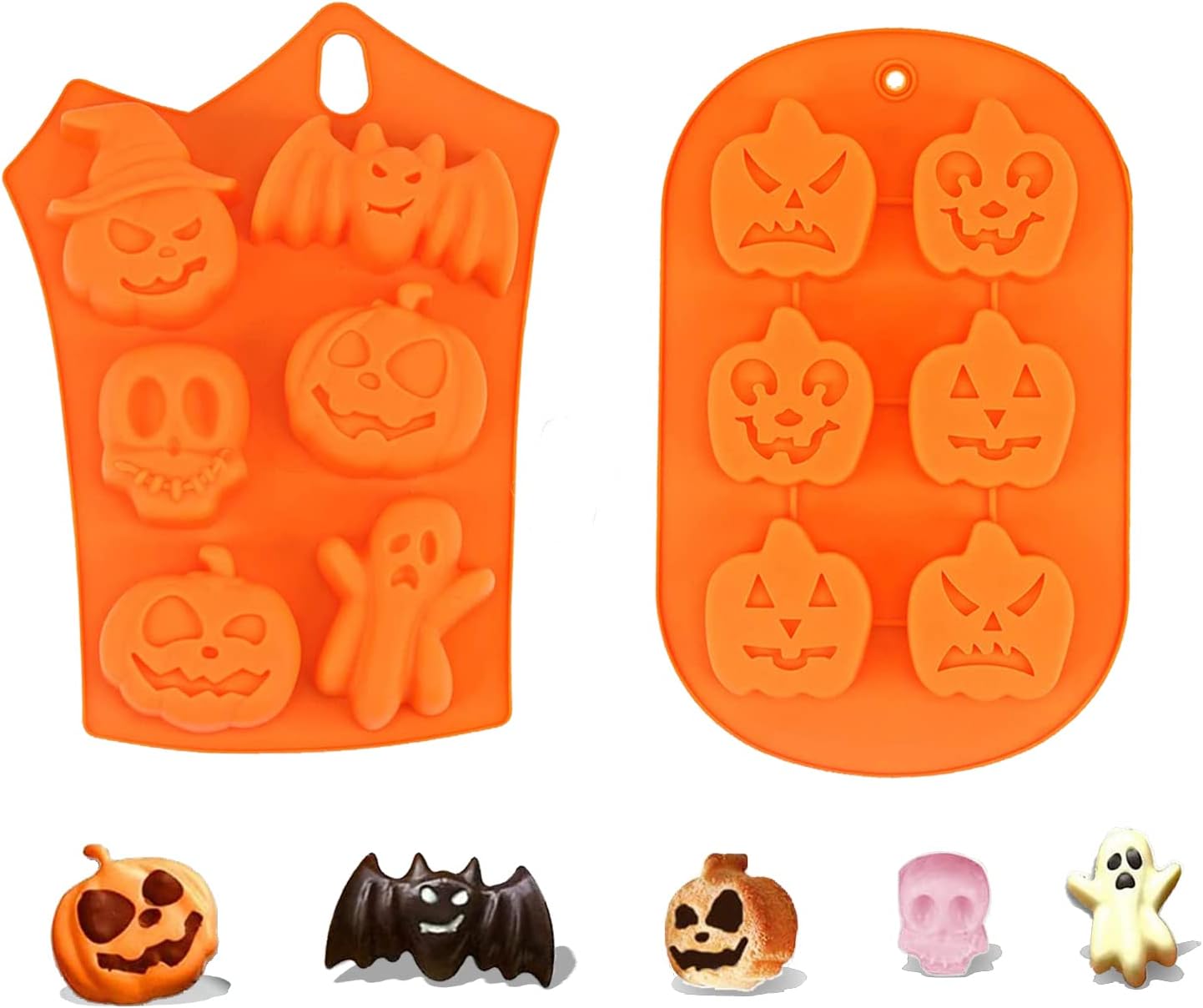 Silikon-gebäckform, 2-teilige Halloween-form Für Halloween-kürbiskuchen Und Muffins