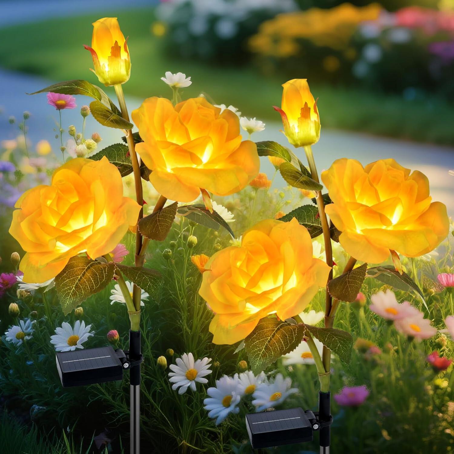 8-teiliges Solar-gartenleuchten-set – Solarleuchten Für Den Außenbereich Mit Farbigen Leds Und Warmweißem Licht – Wasserdichte Solarlampe