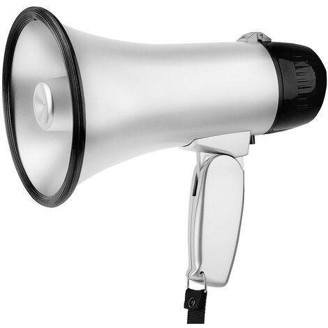 Megafon-lautsprecher – Ruf + Alarm + Aufnahme (240 Sekunden) – Silber