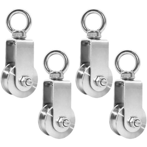 34-mm-rollen Mit Kugellagern, Heberolle, Tragfähigkeit 250 Kg, Edelstahl-seilrolle Für Fitnessseile (4 Stück, 34 Mm)