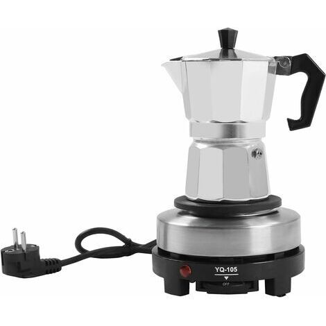 Espressomaschine Für Den Tisch Mit Elektrischer Warmhalteplatte. Espressomaschine Für Induktionskochfelder. Espressokanne Aus Edelstahl Für Herdplatten, Moka-kanne, 3 Tassen Fassungsvermögen.