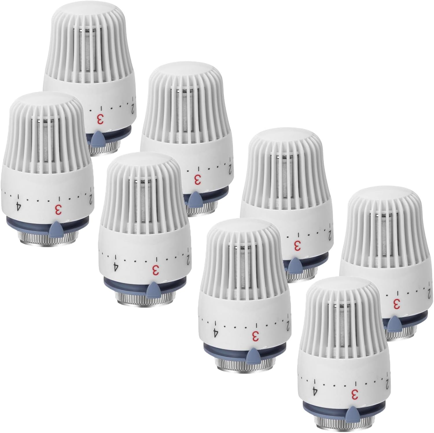 8-teiliger Thermostatkopf, Thermostatkopf Für Heizkörper Mit M30 X 1,5 Gewinde, Thermostatventilkopf Für Heizkörper, Heizungsthermostat, Ventil