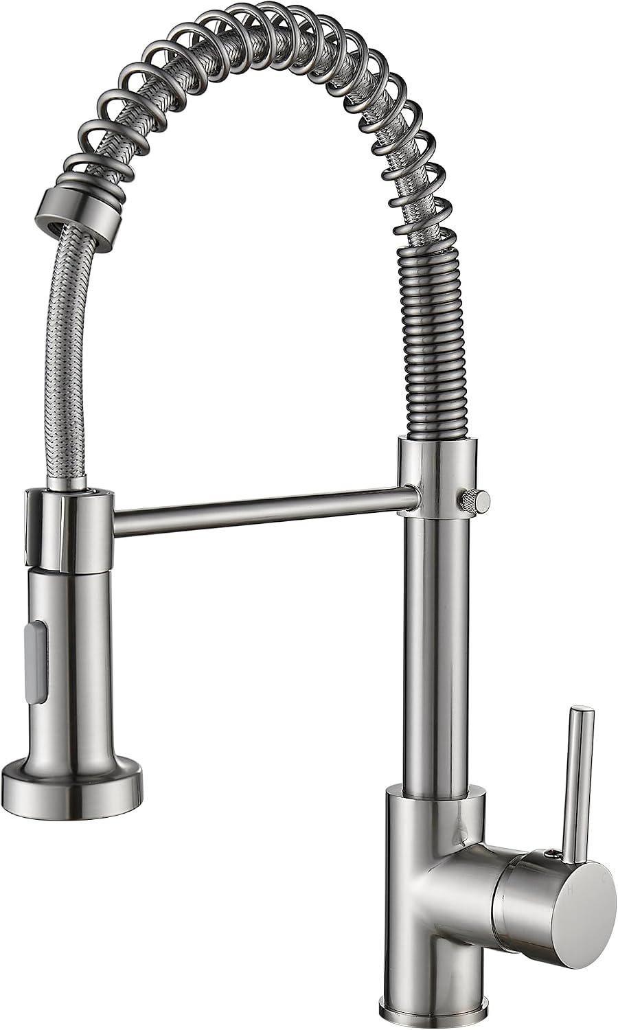 Cobbe Küchenarmatur, Federbelastete Armatur Mit Ausziehbrause, 2 Strahlarten, Einhebelmischer Für Hohe Spülbecken (gebürstetes Nickel)
