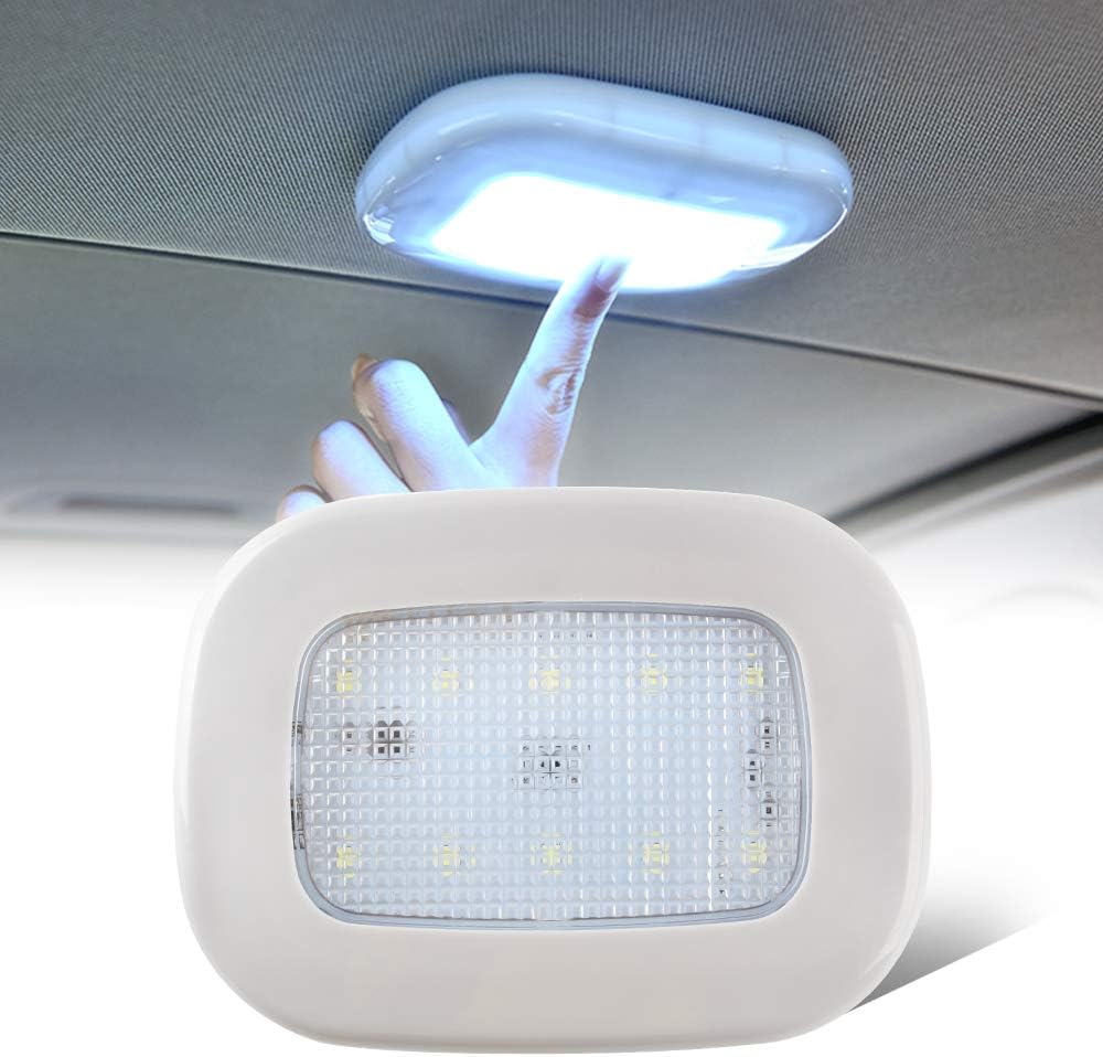 Kabellose, Wiederaufladbare Usb-led-autoleuchte, Kuppel-deckenleuchte Mit Druckknopf, Leseleuchte Für Drinnen Und Draußen (weiß)