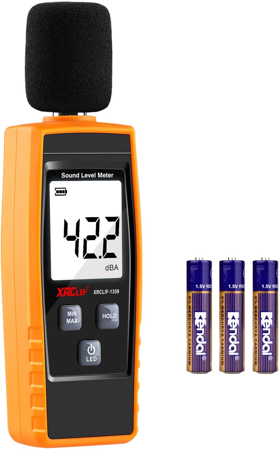 Schallpegelmesser, Dezibelmesser, 30–130 Db(a), Lcd-anzeige, Programmierbare Alarmfunktion (max/min/hold), Batterielos