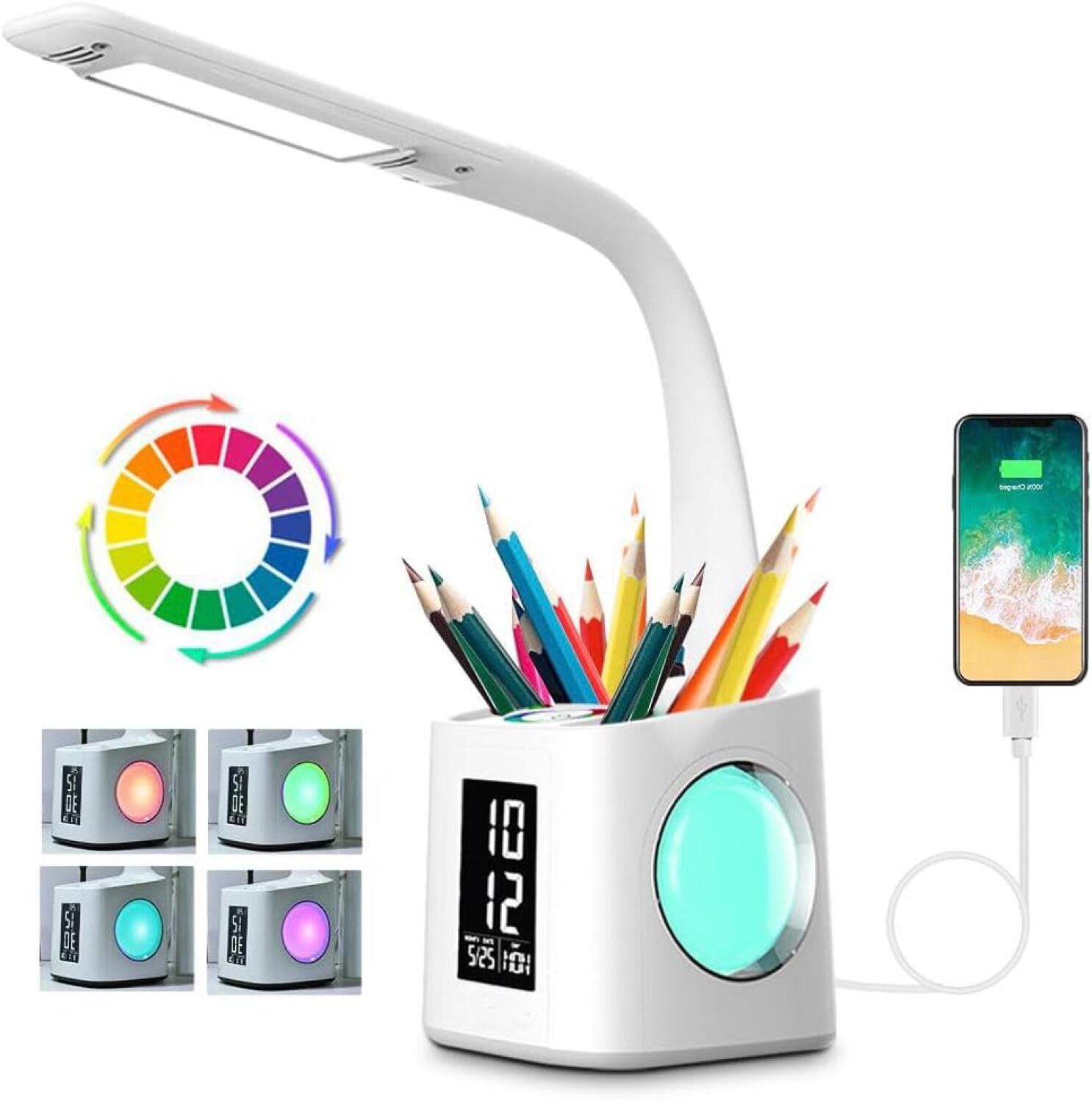 Nachttischlampe Für Mädchen – Dimmbare Schwanenhals-schreibtischlampe Mit Maiglöckchen-acryl-lampenschirm – Leselampe Fürs Bett